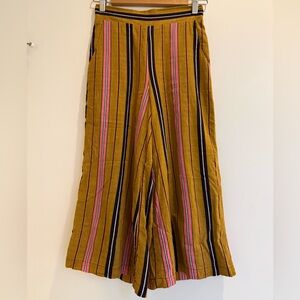 Lacson Ravello Mustard and Pink Striped Culottes